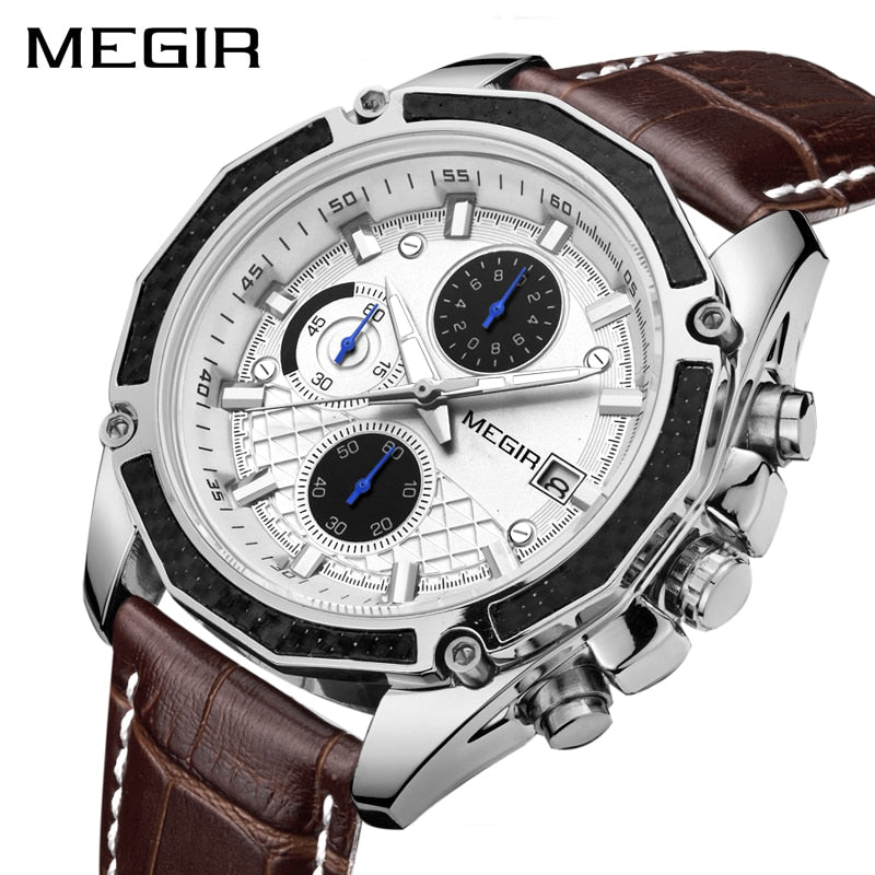 MEGIR - Men's Genuine Leather Watch